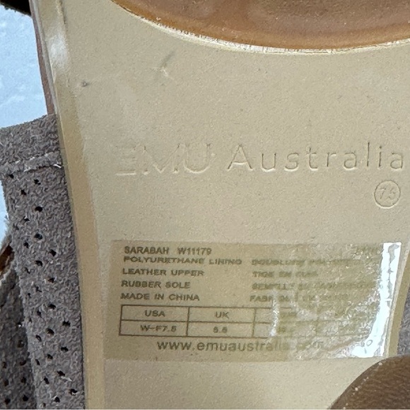 EMU Australia Sarabah size 7.5 Suede Leather Heel Sandals - Picture 11 of 16
